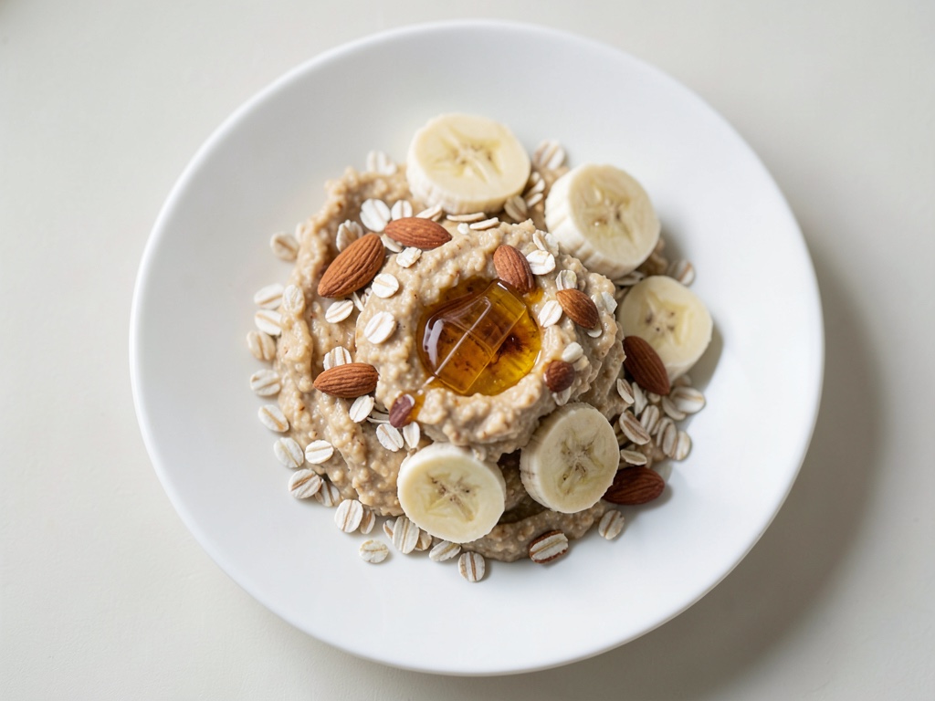 Porridge con leche de almendras y plátano