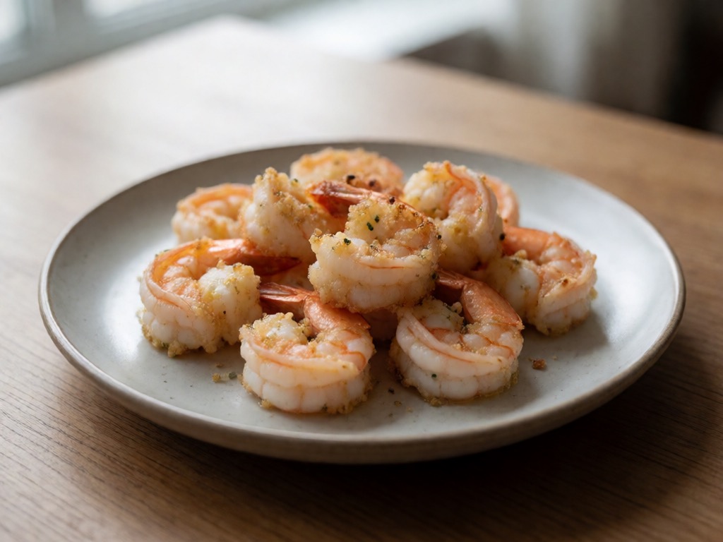 Gebackene Knoblauch-Garnelen aus der Heißluftfritteuse