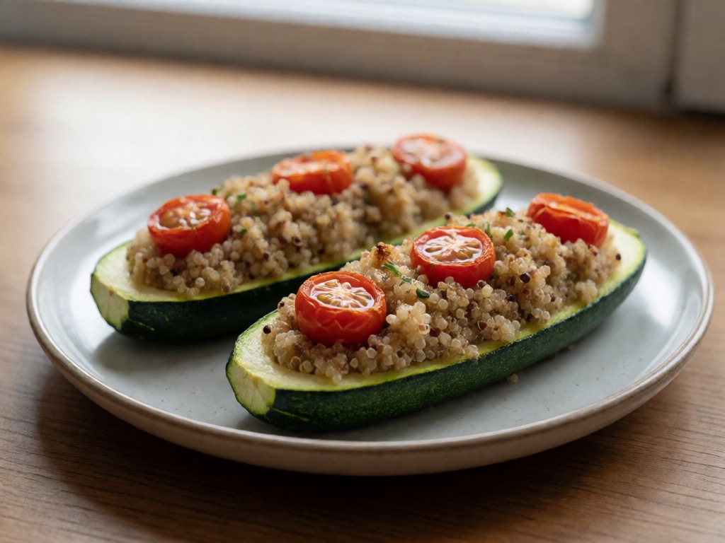 Gefüllte Zucchini aus der Heißluftfritteuse