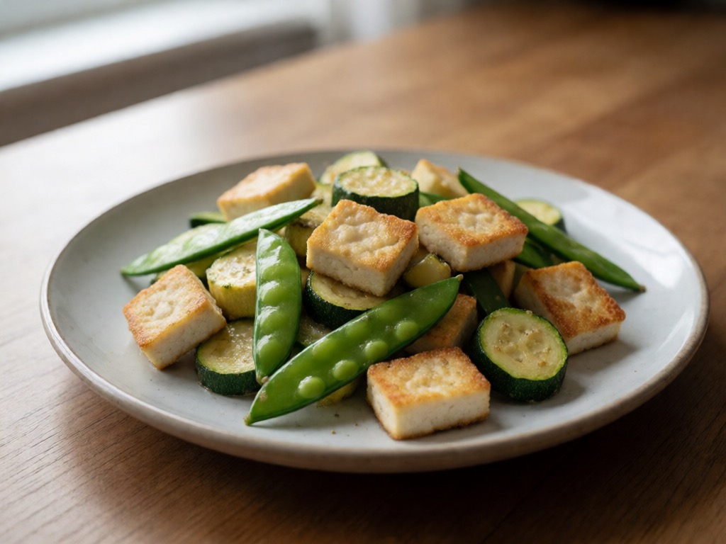 Gebratener Tofu mit Gemüse aus dem Airfryer