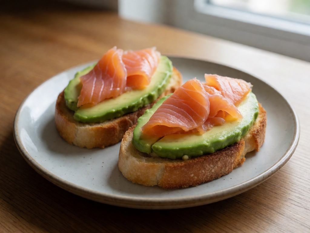 Heißluftfritteuse-Toast mit Avocado und Räucherlachs
