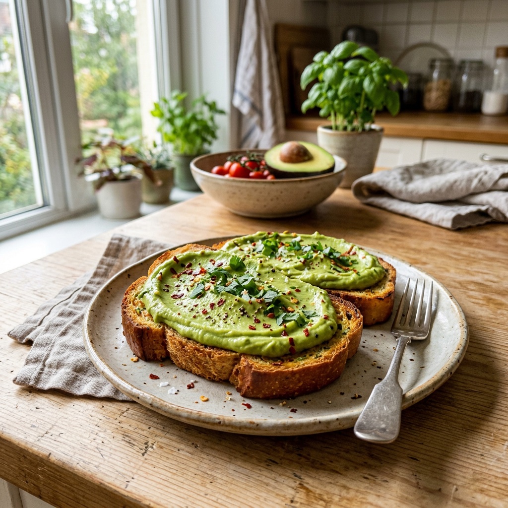 Heißluftfritteuse-Brötchen mit Avocado-Creme