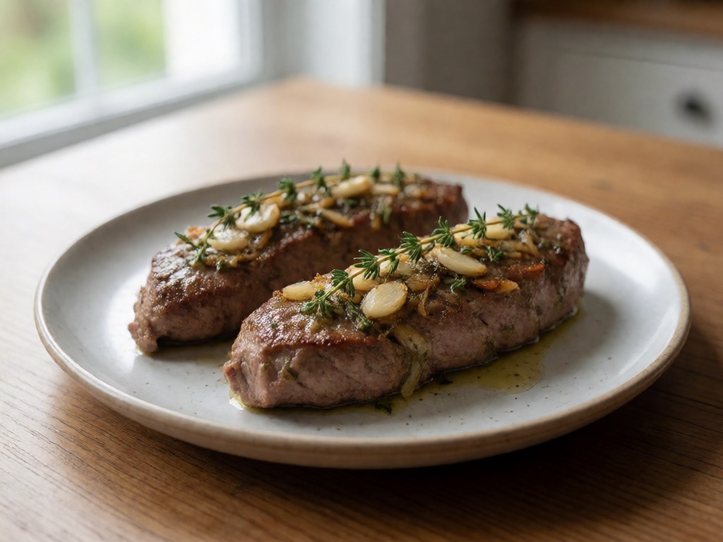 Schweinefilet mit Knoblauch und Thymian aus der Heißluftfritteuse