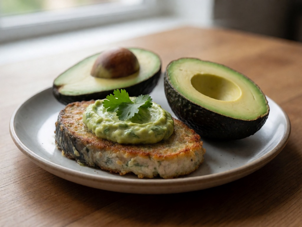 Airfryer-Thunfischsteaks mit Avocado-Koriander-Dip