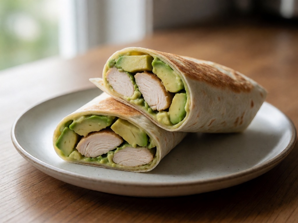 Airfryer Avocado-Chicken Wrap