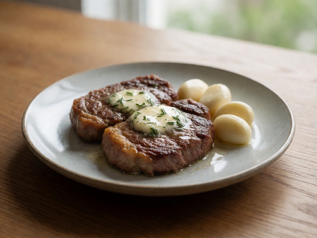 Airfryer-Rindfleischsteak mit Rosmarin-Knoblauch-Butter