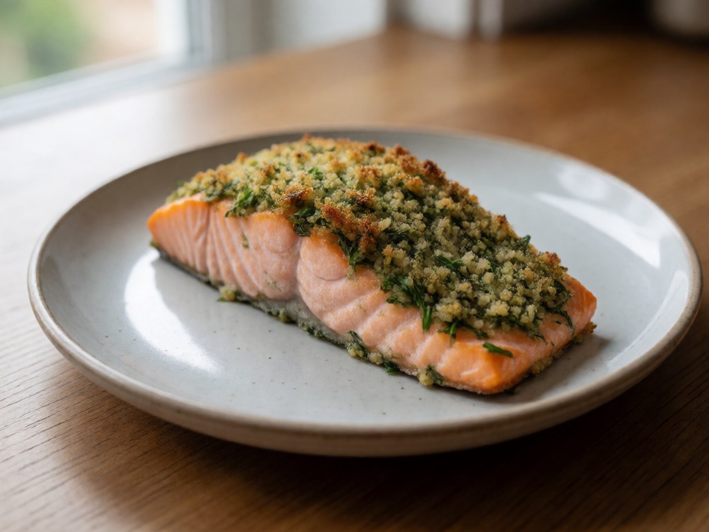 Airfryer-Lachsfilet mit Kräuterkruste