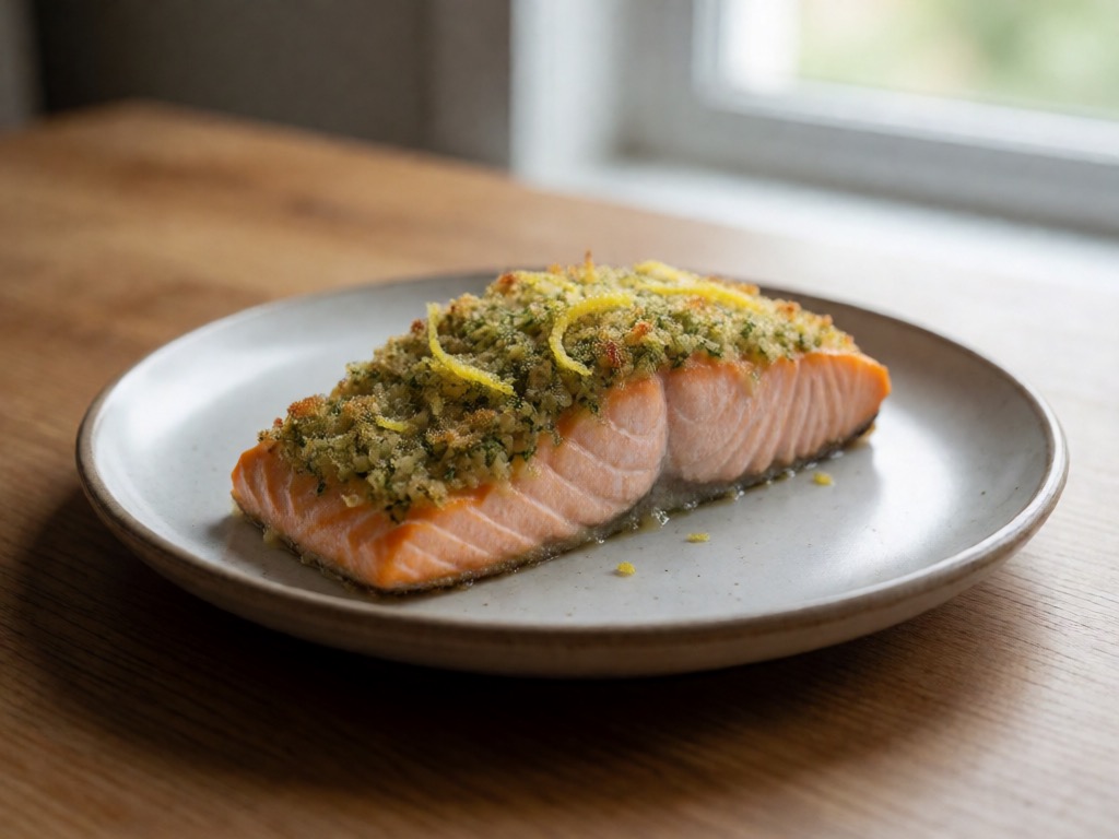 Lachsfilet mit Zitronen-Kräuter-Kruste aus dem Airfryer