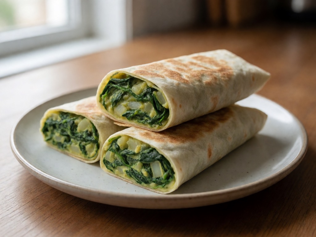 Airfryer-Spinat-Curry-Wrap