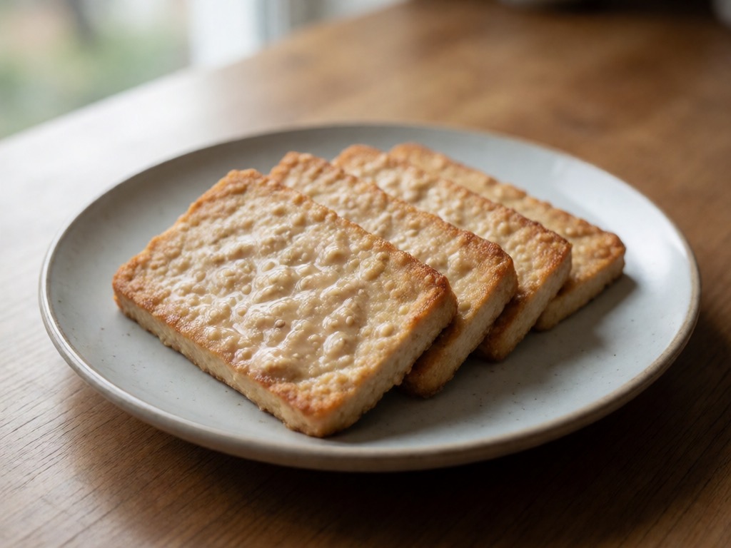Airfryer-Tempeh mit Sesam-Knoblauch-Sauce
