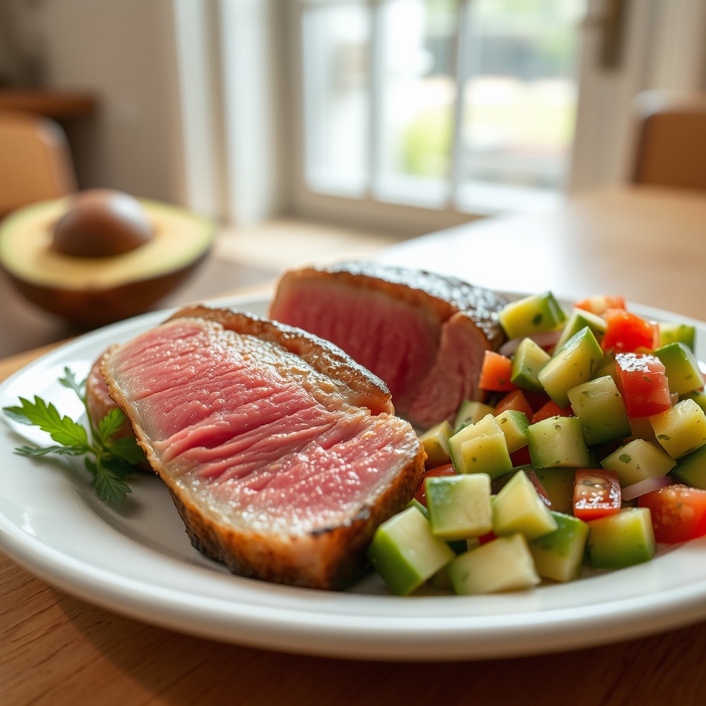 Airfryer-Thunfisch-Steaks mit Avocado-Salsa