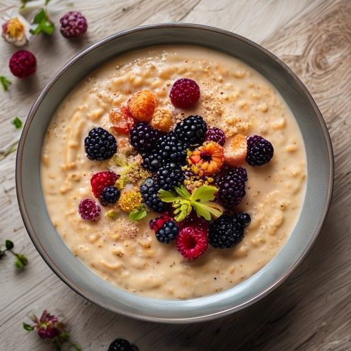 Porridge de almendras con bayas