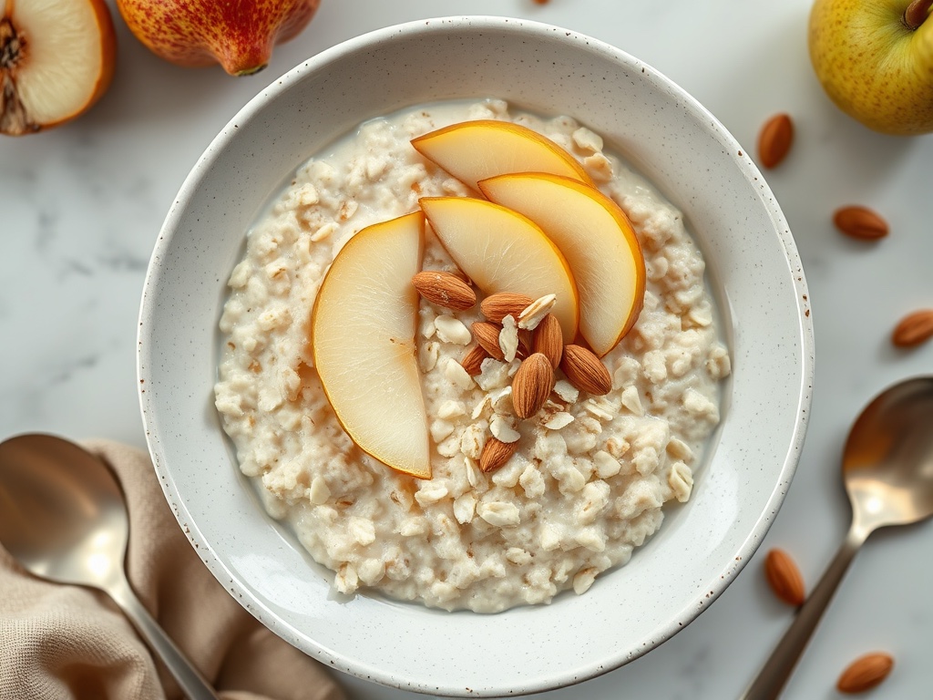 Porridge de almendras con pera