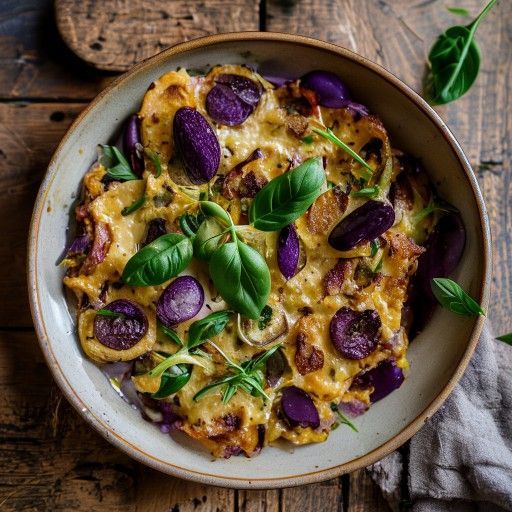 Auberginen-Kartoffel-Lasagne mit Pesto