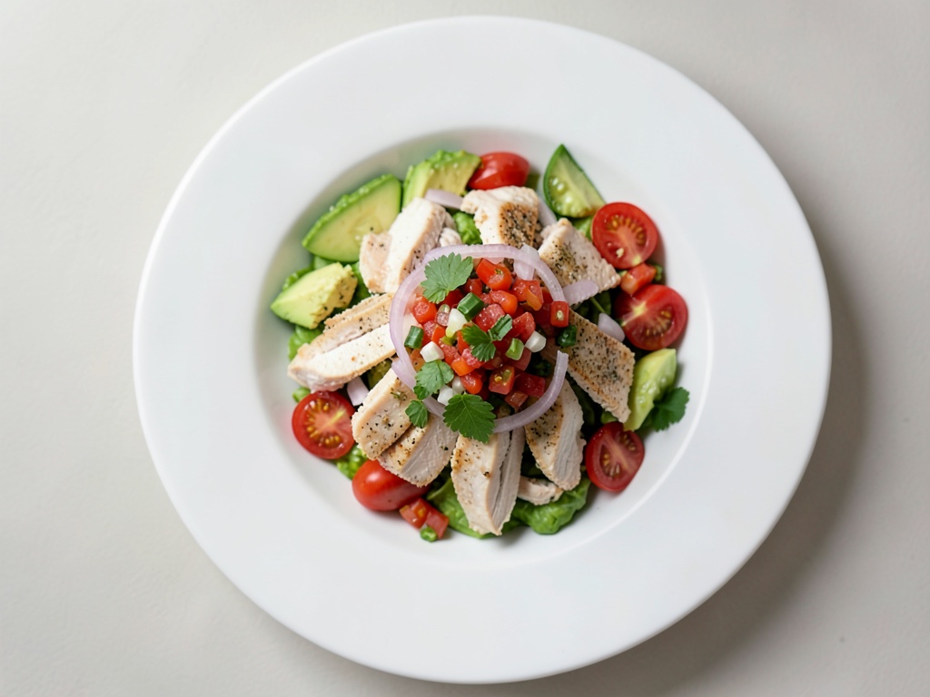 Avocado-Bowl mit Hähnchen und Salsa