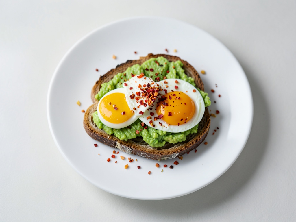 Tostada de aguacate con huevo y chile