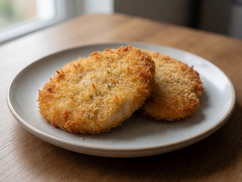 Gebackene Hähnchenschnitzel in der Heißluftfritteuse