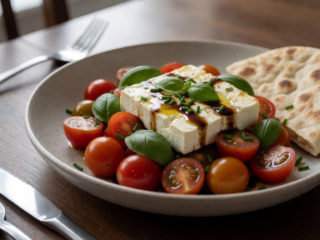 Ofen-Feta mit Cherrytomaten-Bowl