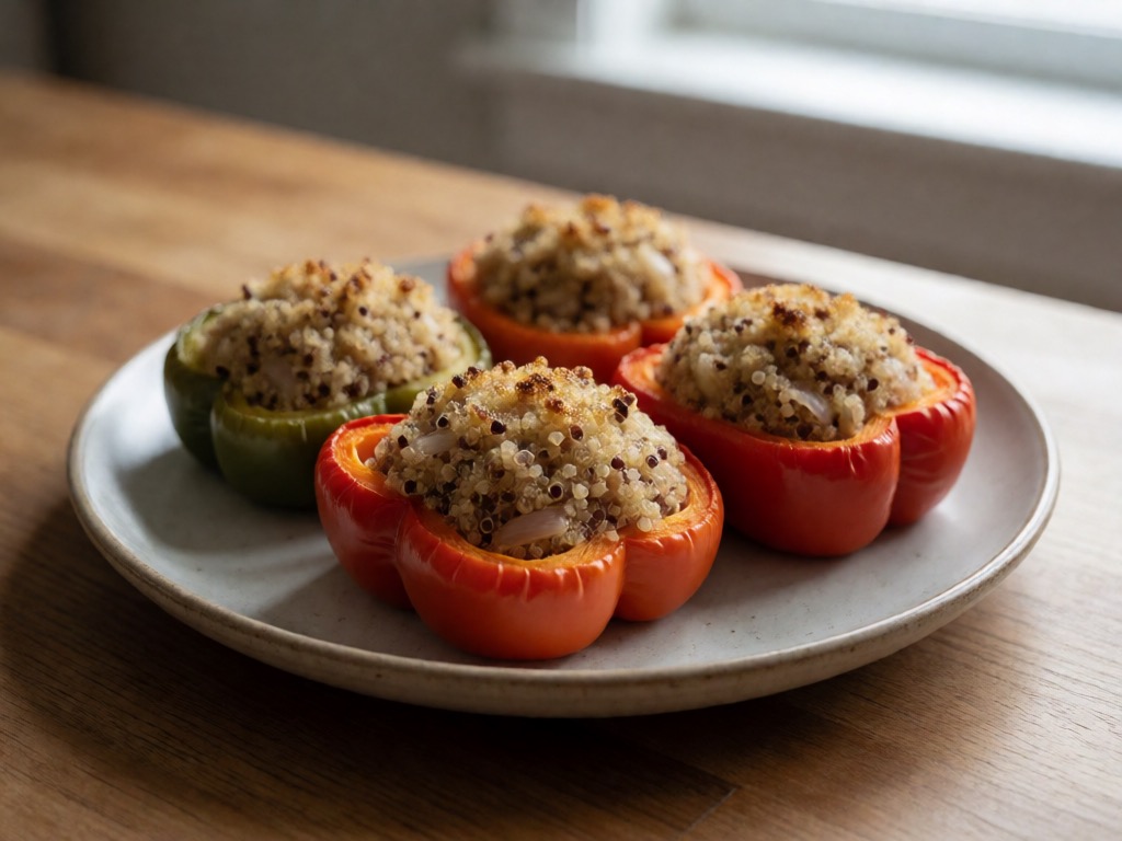 Gebackene Paprika mit Quinoa-Füllung im Airfryer