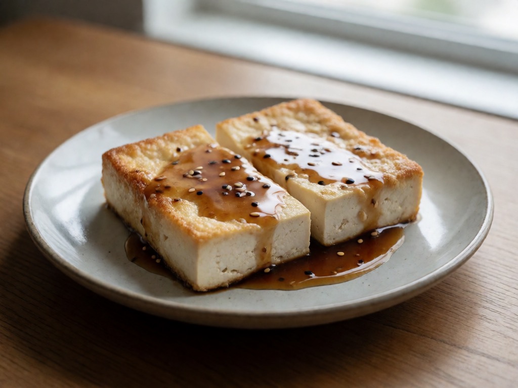 Gebackener Tofu mit Honig-Sesam-Sauce