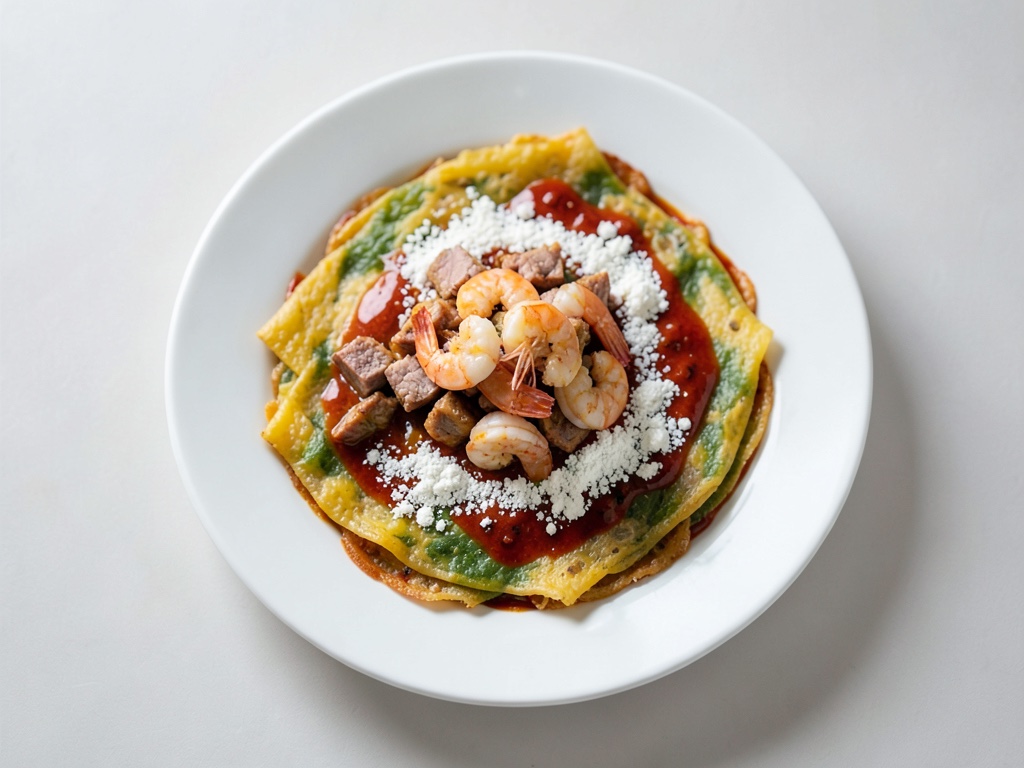 Bánh Xèo (Vietnamese Crepes mit Schweinefleisch und Garnelen)