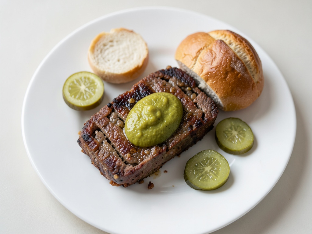 Bayerischer Leberkäse mit Senf