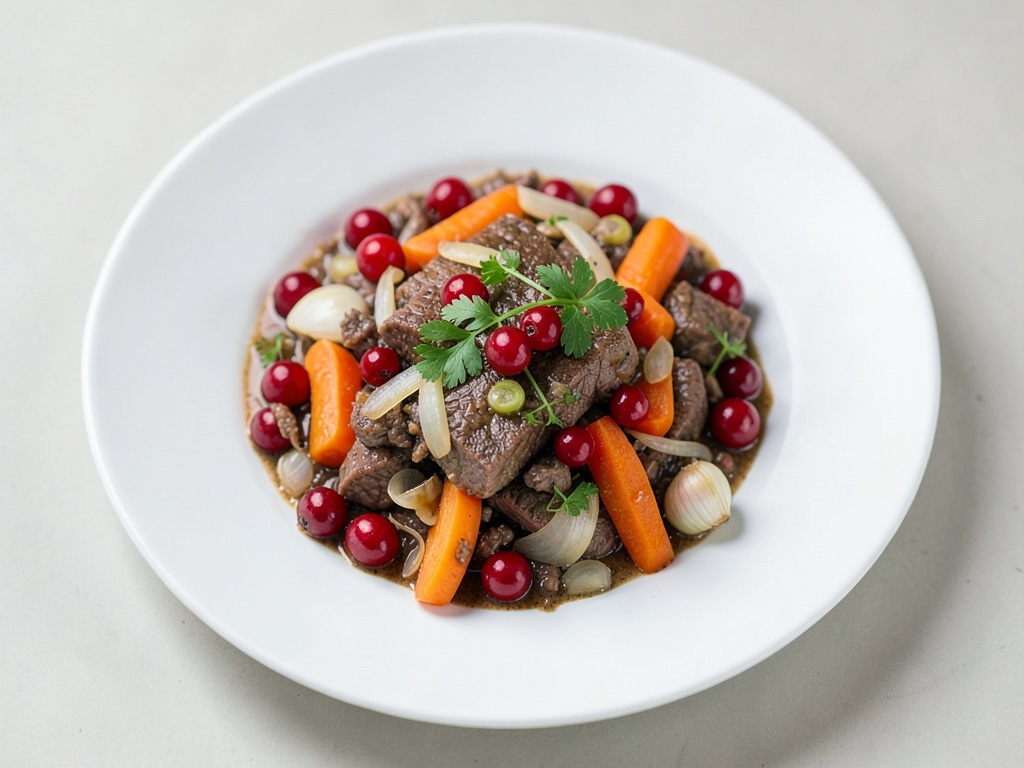 Rindsragout mit Preiselbeeren