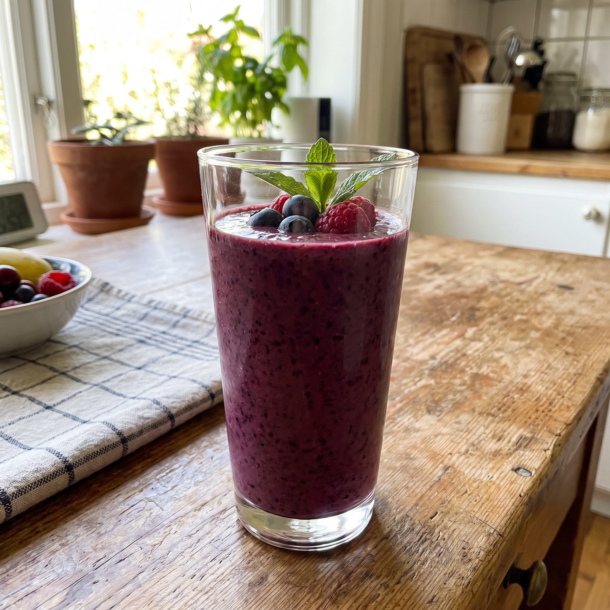 Beeren-Smoothie mit Spinat