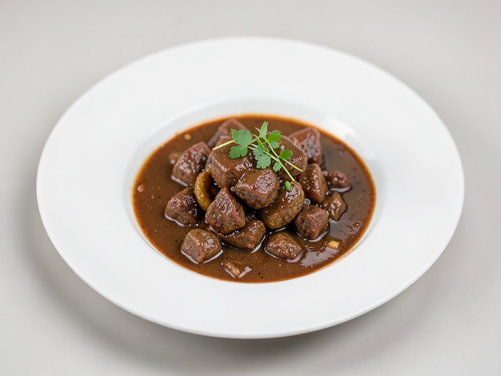 Schnelles Rindergulasch im Rotwein (Boeuf Bourguignon)