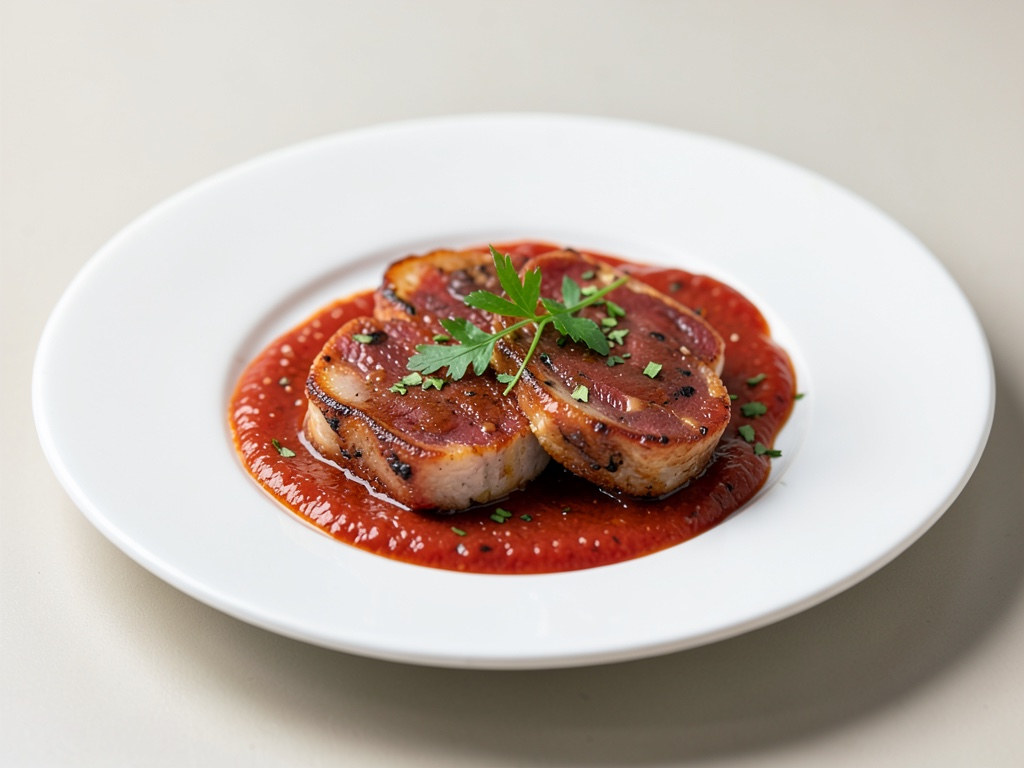 Bolitas de Jamón con Salsa de Tomate y Azafrán