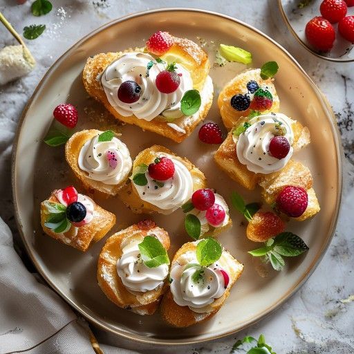 Brioche con formaggio fresco e frutta