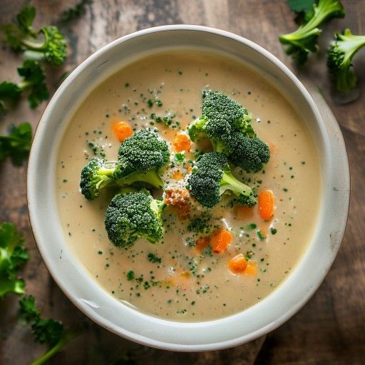 Sopa cremosa de brócoli y zanahoria