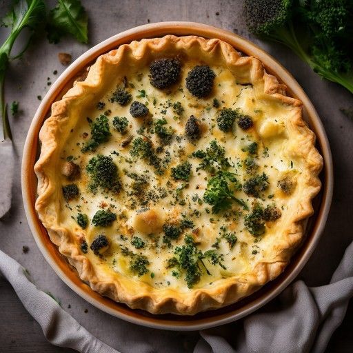 Brokkoli-Käse-Quiche mit Vollkornboden
