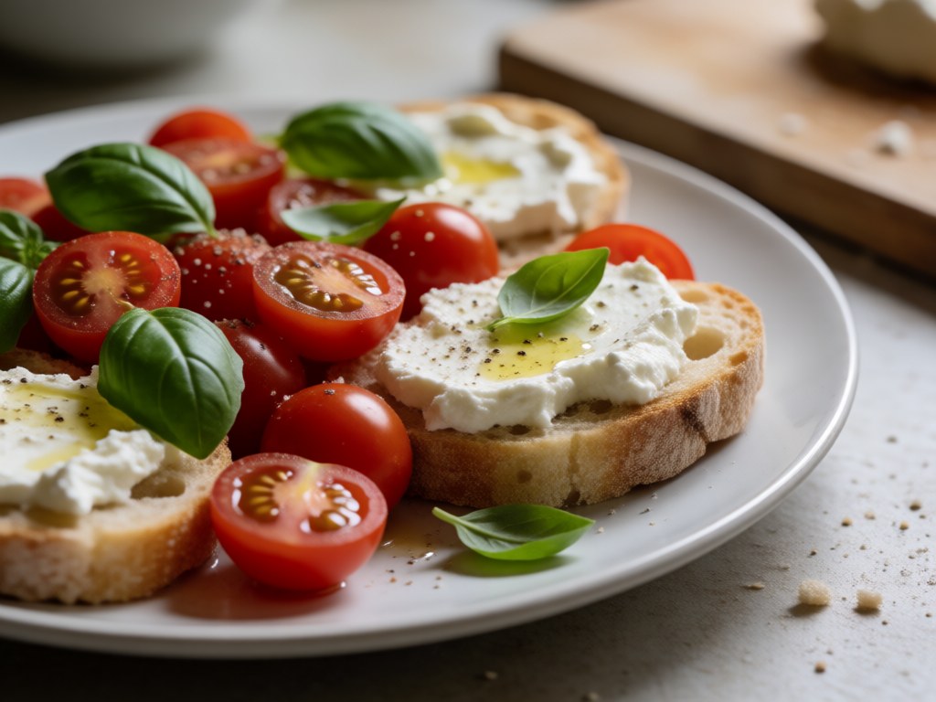 Brotzeit-Pomodori mit Basilikum-Dipp