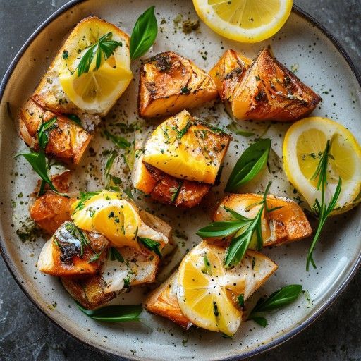 Bruschetta mit Kabeljau und Zitronenpetersilie