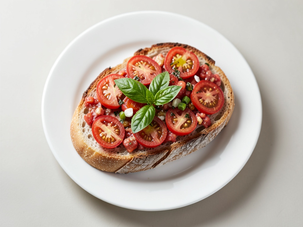 Bruschetta mit Tomaten und Basilikum