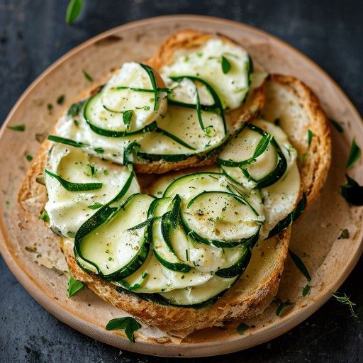 Bruschetta mit Ricotta und Zucchini