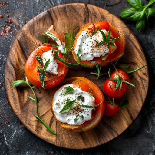 Bruschetta Rosso mit Kräuter-Sahne