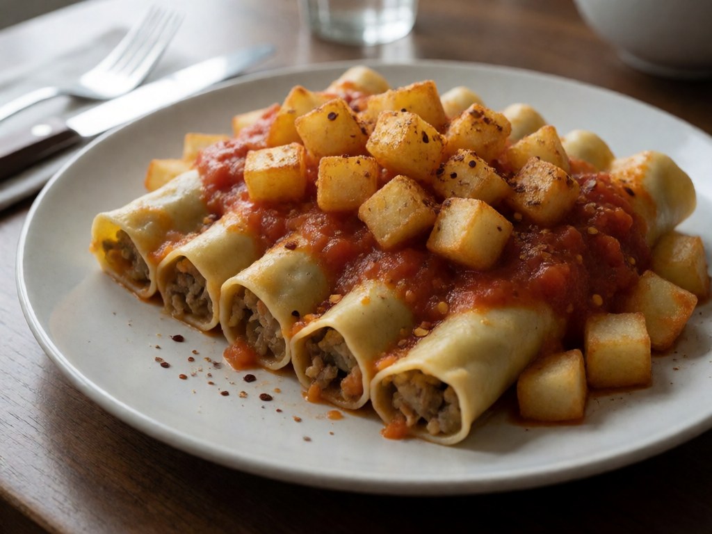 Cannelloni 'Patatas Bravas' Style