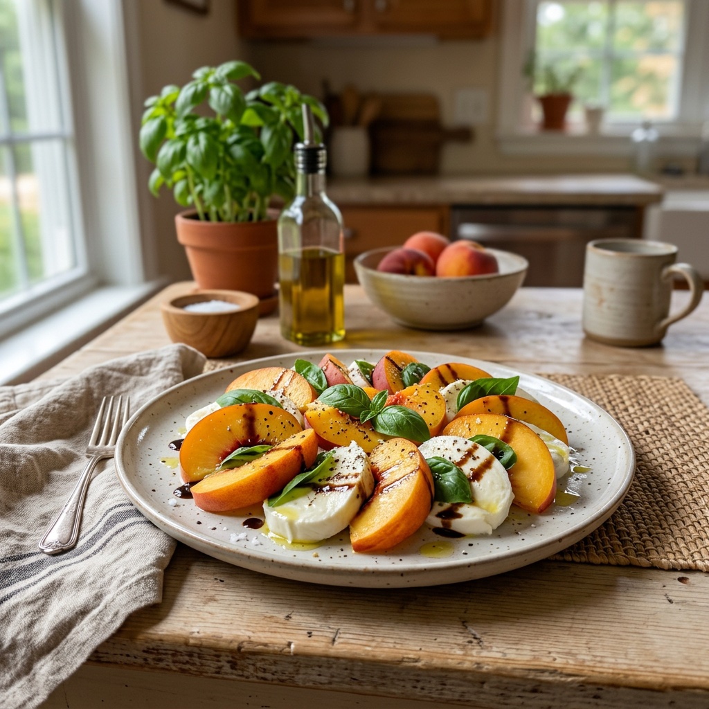 Caprese mit Pfirsich