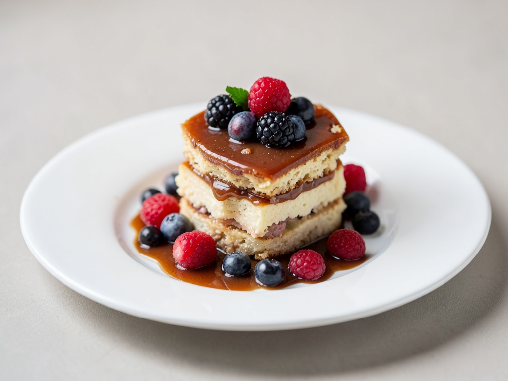 Karamell-Crêpes-Trichter mit Beeren