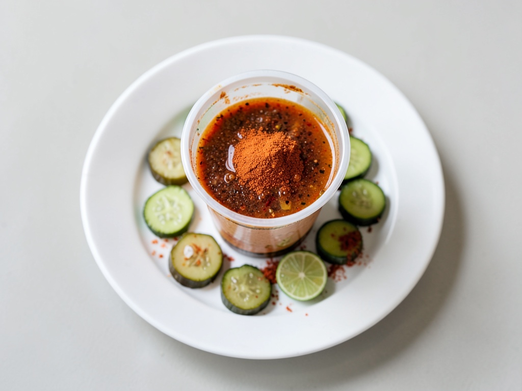 Chamoy-Getränk mit eingelegten Gurken
