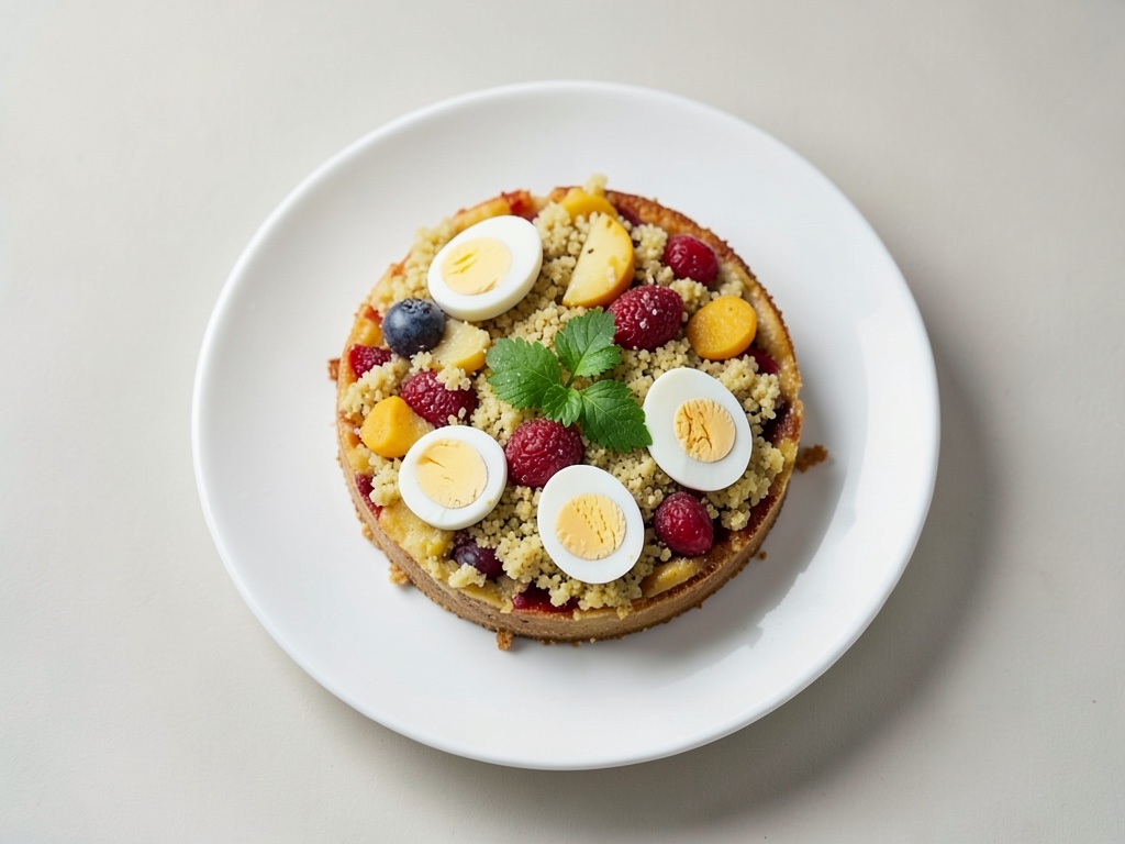 Cremosa torta al formaggio quark e semola con pesche