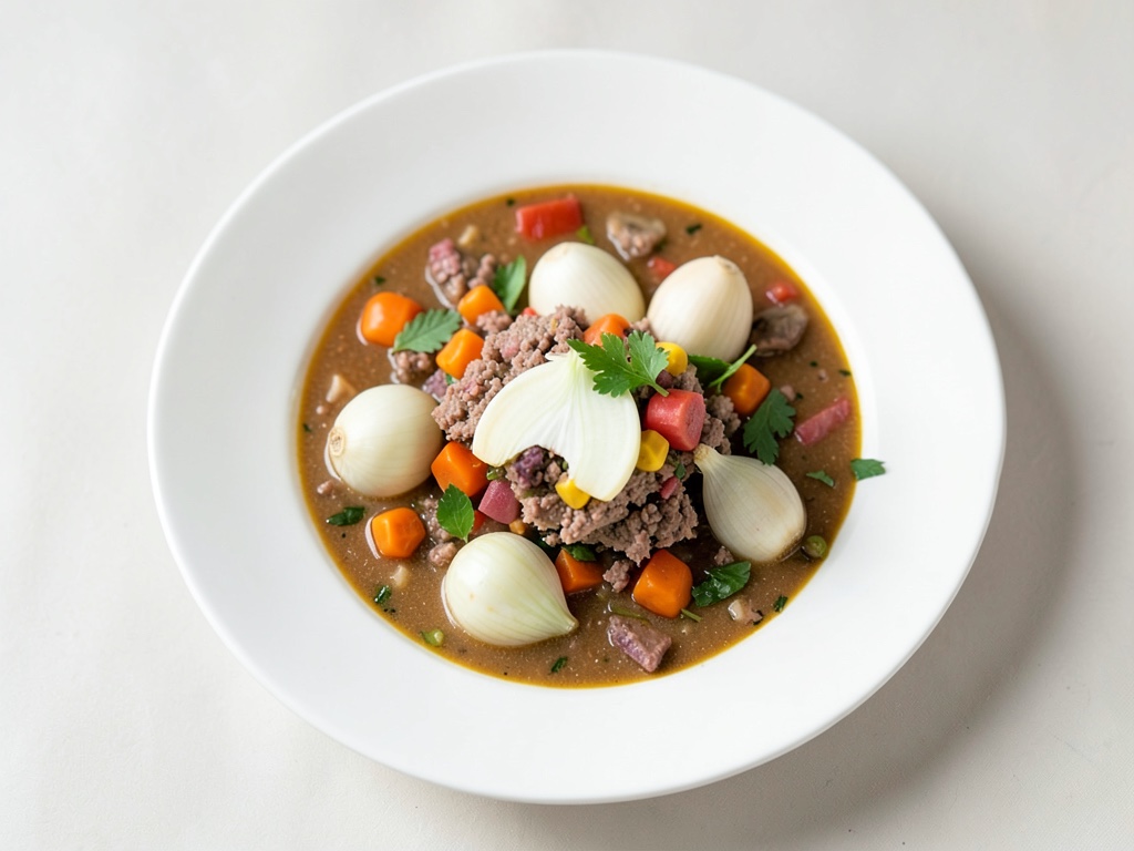 Estofado variado de carne picada y verduras