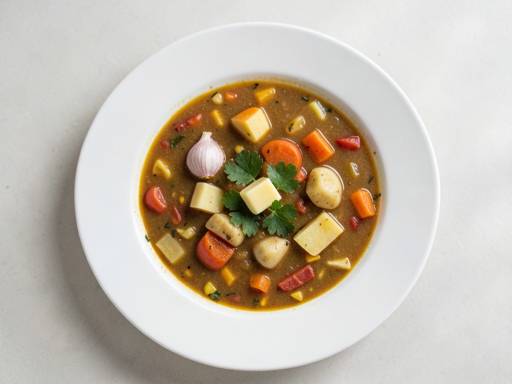 Sopa deliciosa de patatas y zanahorias