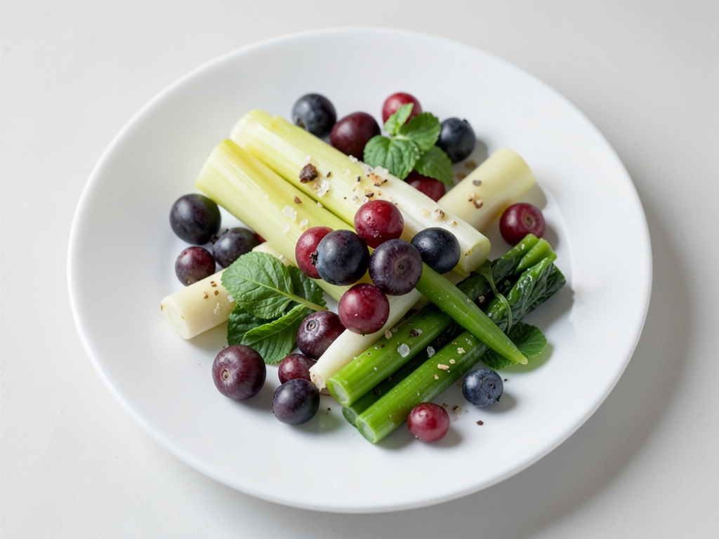 Frischer Salat mit Spargel und Erdbeeren