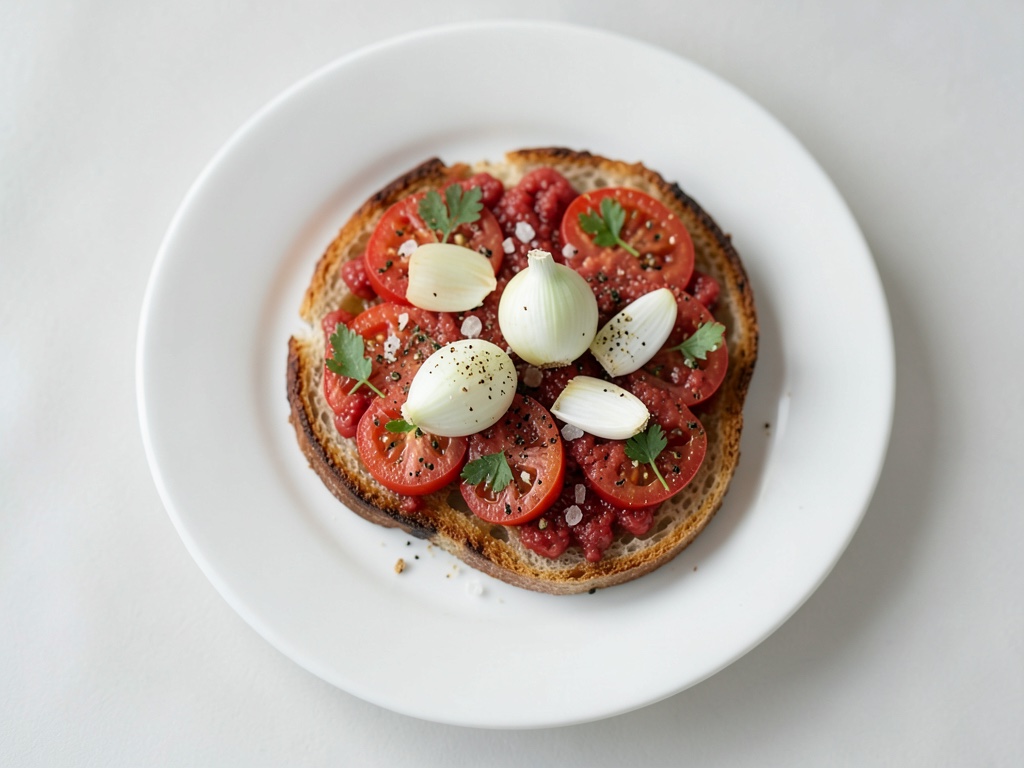 Bruschetta croccante con marinata di pomodori fresca