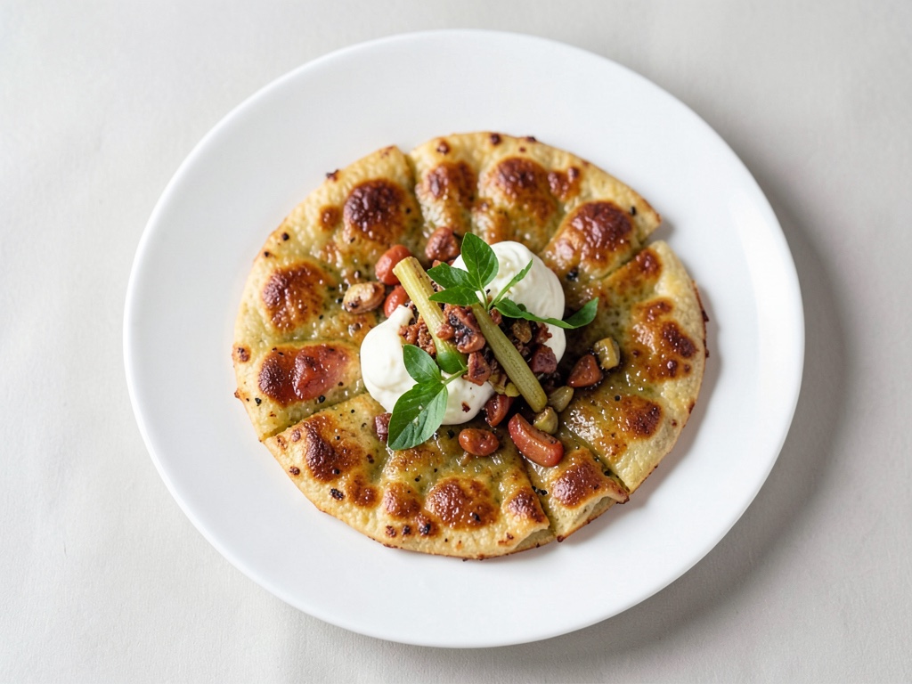 Lahmacun croccanti con condimento di carne