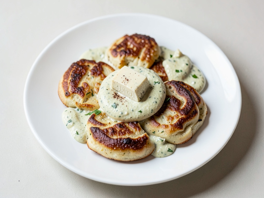 Langos hongrois à la crème d'ail et au fromage