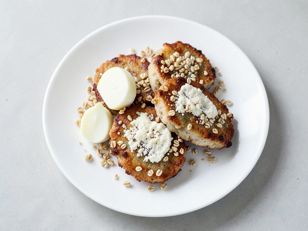 Frittelle croccanti di fiocchi d'avena e formaggio